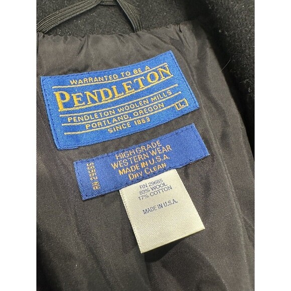 Vintage Pendleton Coat BAY STRIPES Wool Blanket Coat Bomber Jacket Mens Large - Picture 2 of 16
